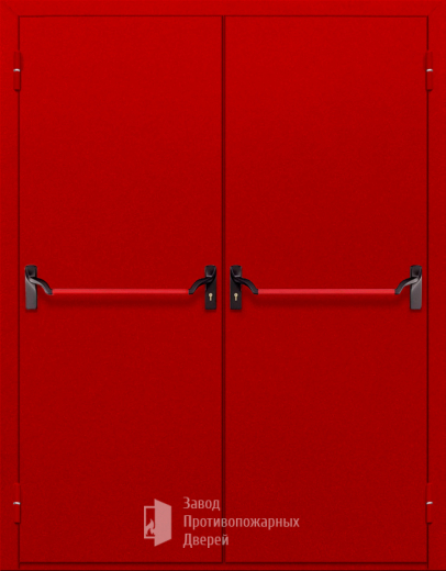 Фото двери «Двупольная глухая с антипаникой (красная)» в Пушкино