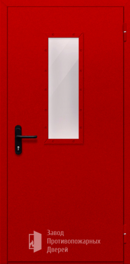 Фото двери «Однопольная со стеклом (красная)» в Пушкино