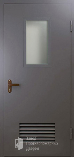 Фото двери «Техническая дверь №5 со стеклом и решеткой» в Пушкино