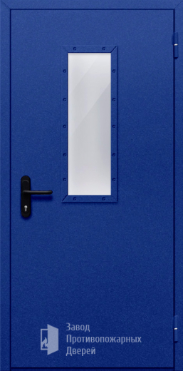 Фото двери «Однопольная со стеклом (синяя)» в Пушкино