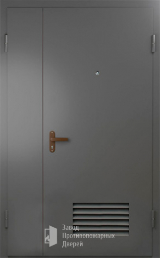 Фото двери «Техническая дверь №7 полуторная с вентиляционной решеткой» в Пушкино