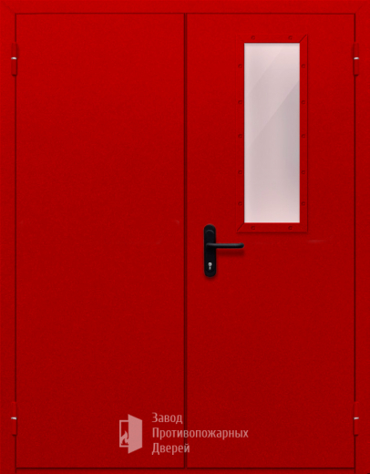 Фото двери «Двупольная со стеклом (красная)» в Пушкино