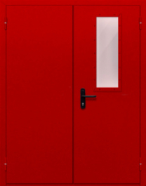 Фото двери «Двупольная со стеклом (красная)» в Пушкино