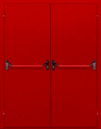 Фото двери «Двупольная глухая с антипаникой (красная)» в Пушкино