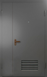 Фото двери «Техническая дверь №7 полуторная с вентиляционной решеткой» в Пушкино